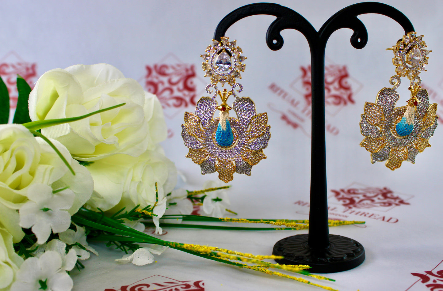 Luxury Peacock crystal Drop Earrings