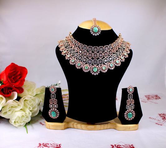 Luxury Crystal American Diamond Chokar Set