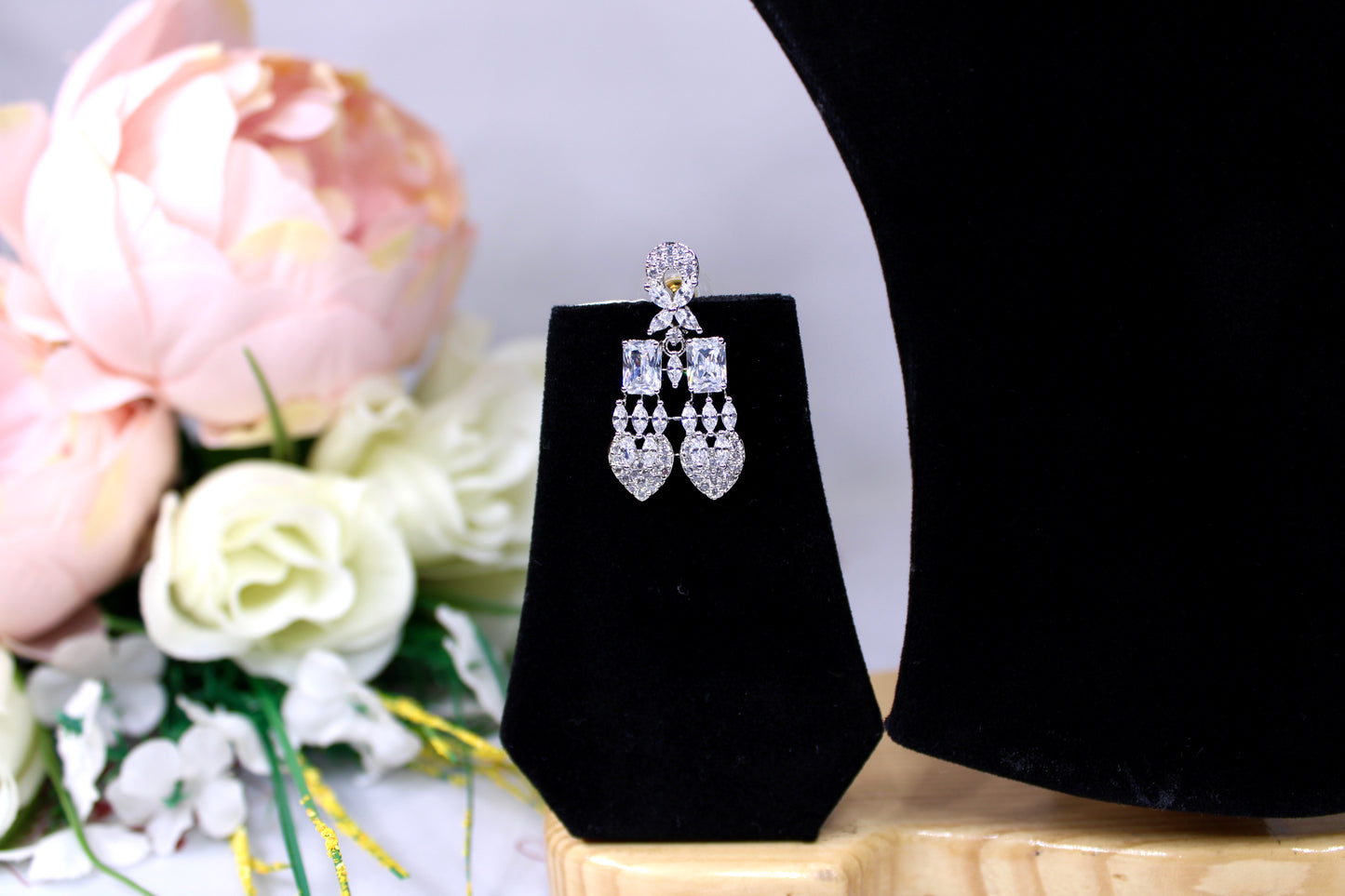 Silver American Diamond Choker Set