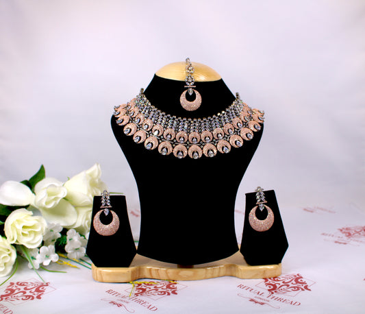 Gun Metal American Diamond Set