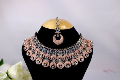 Gun Metal American Diamond Set