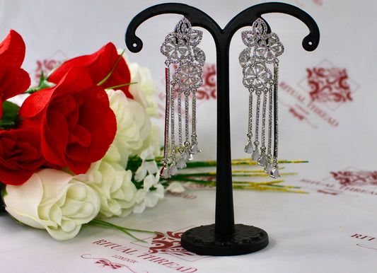 Silver American Diamonds Dangles Earrings