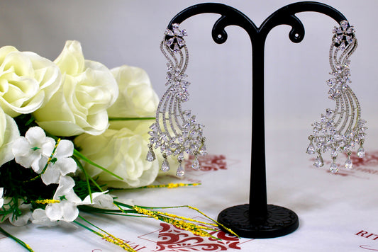 Silver American Diamond Earrings