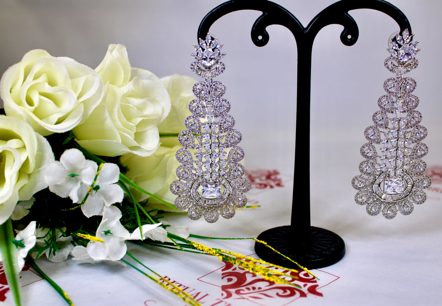 Silver American Diamond Earrings