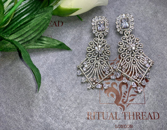 Elegant American Diamond Chandelier Earrings