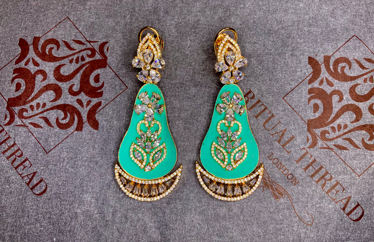 Golden  Diamond Cut Hanging Earrings