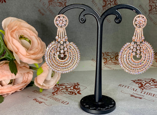 Rose Gold American Diamond Earrings